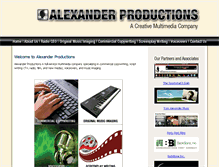 Tablet Screenshot of alexanderproductions.com